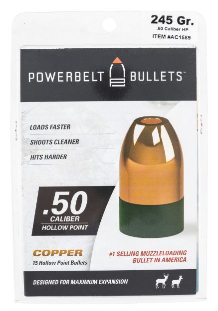 Picture of Powerbelt Bullets Powerbelt Muzzleloader 50 Cal Hollow Point (Hp) 245 Gr 15 