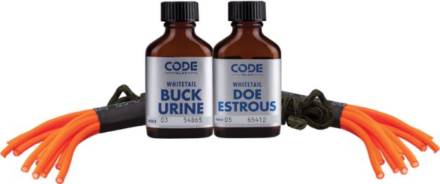 Picture of Code Blue Blue Double Drag Combo Deer Attractant Doe In Estrus/Buck Urine 2 Oz Double Drag System 
