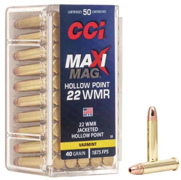Picture of Cci Maxi-Mag Rimfire 22 Wmr 40 Gr Jacketed Hollow Point (Jhp) 50 Per Box/ 40 Cs 