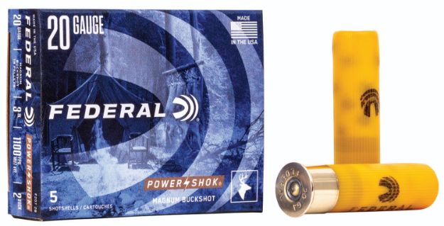 Picture of Federal Power-Shok Magnum 20 Gauge 3" 18 Pellets 1 1/4 Oz 2 Buck Shot 5 Per Box/ 50 Cs 