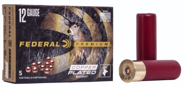 Picture of Federal Premium Magnum 12 Gauge 3" 10 Pellets 000 Buck Shot 5 Per Box/ 50 Cs 