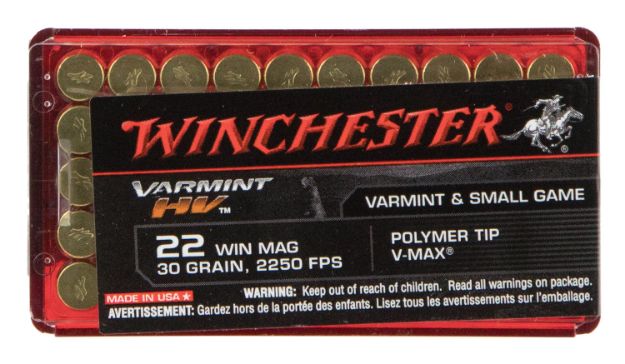 Picture of Winchester Ammo Varmint Hv 22 Wmr 30 Gr 2250 Fps Hornady V-Max (Vmx) 50 Bx/20 Cs 