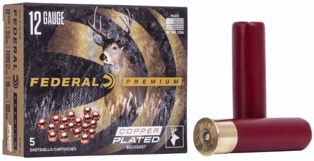 Picture of Federal Premium Magnum 12 Gauge 3.50" 18 Pellets 2 1/4 Oz 00 Buck Shot 5 Per Box/ 50 Cs 
