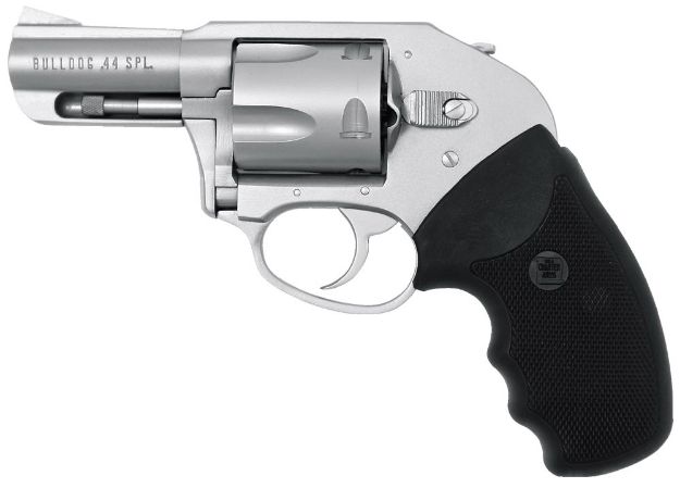 Picture of Charter Arms Bulldog On Duty 44 S&W Spl 5Rd 2.50" Stainless Steel Barrel, Cylinder & Frame W/Matte Finish, Shrouded Hammer, Finger Grooved Black Rubber Grip 