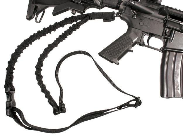 Picture of Blackhawk Storm Sling Made Of Black Nylon Webbing With 46"-64" Oal, 1.25" W & Single-Point Design For Rifles 
