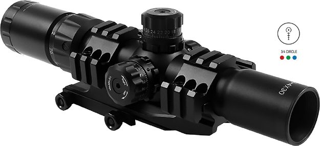Picture of Aim Sports Recon Cqb Black Anodized 1.5-4X30mm 30Mm Tube Tri-Illuminated 3/4 Circle Dot Reticle 