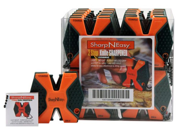 Picture of Accusharp Sharpneasy 2-Step Sharpener Hand Held Fine/Coarse Ceramic Stone Sharpener Black/Orange Plastic 24 