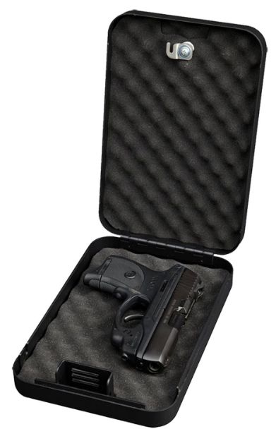 Picture of Bulldog Personal Vault Key Entry Black Powder Coat Steel Holds 1 Handgun 9.50" L X 6.50" W X 2" D 