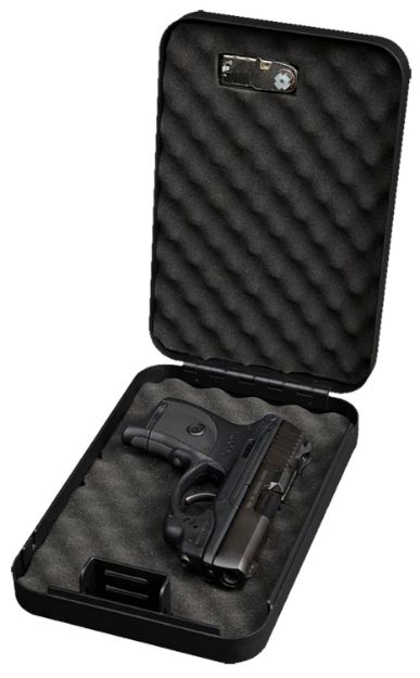 Picture of Bulldog Personal Vault Combination/Key Entry Black Powder Coat Steel Holds 1 Handgun 9.50" L X 6.50" W X 2" D 