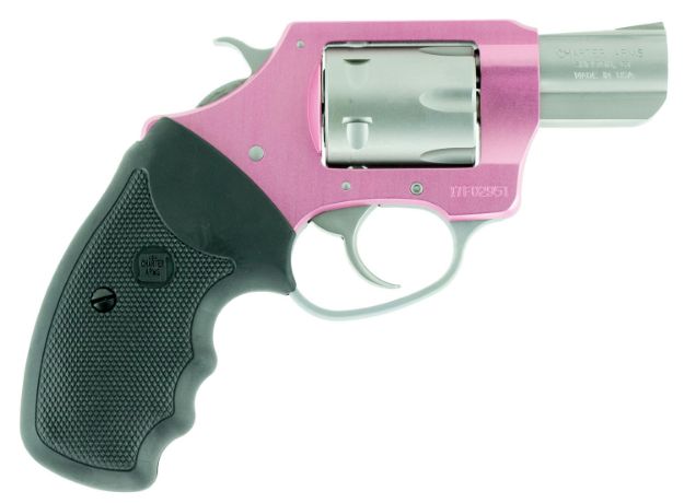 Picture of Charter Arms Pathfinder Pink Lady 22 Wmr 6 Shot 2" Stainless Barrel & Cylinder Pink Aluminum Frame Black Finger Grooved Rubber Grip 