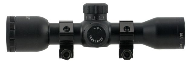 Picture of Bsa Tactical Weapon Black Matte 4X 30Mm 1" Tube Mil-Dot Reticle Features Ar & Sks Mounts & Rings 