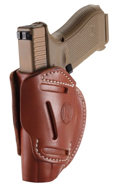 Picture of 1791 Gunleather 3-Way Iwb/Owb Size 05 Classic Brown Leather Belt Loop Compatible W/ Glock 17 Compatible W/ Springfield Xd Compatible W/ S&W M&P Compatible W/ Hk Vp9 Ambidextrous Hand 