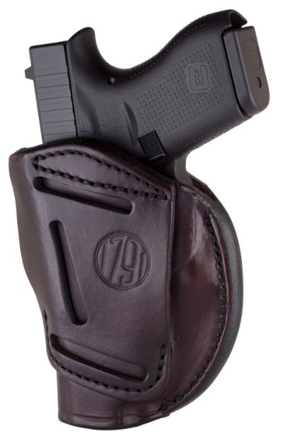 Picture of 1791 Gunleather 4-Way Iwb/Owb 01 Signature Brown Leather Belt Clip Fits 3-4" Barrel 1911 Right Hand 