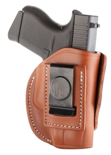 Picture of 1791 Gunleather 4-Way Iwb/Owb Size 02 Classic Brown Leather Belt Clip Compatible W/Ruger Lcp/S&W Bodyguard/Glock 42/43/43X Right Hand 