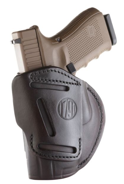 Picture of 1791 Gunleather 4-Way Iwb/Owb 05 Signature Brown Leather Belt Clip Fits S&W M&P/Springfield Xd/Glock 17/Hk Vp9 