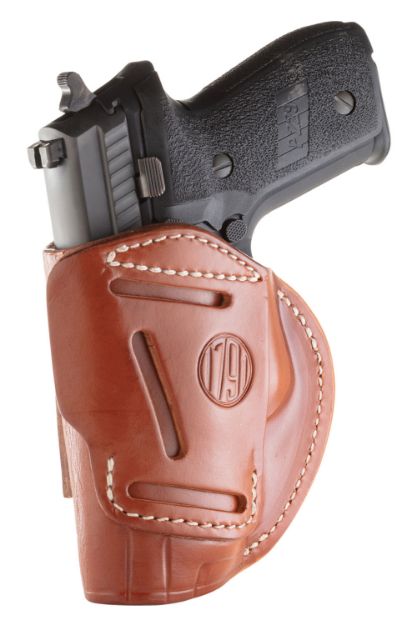 Picture of 1791 Gunleather 4-Way Iwb/Owb 05 Classic Brown Leather Belt Clip Fits S&W M&P/Springfield Xd/Glock 17/Hk Vp9 