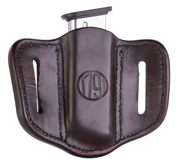 Picture of 1791 Gunleather Mag1.1 Single Mag Holster Signature Brown Leather Belt Slide Compatible W/ Single Stack Ambidextrous 