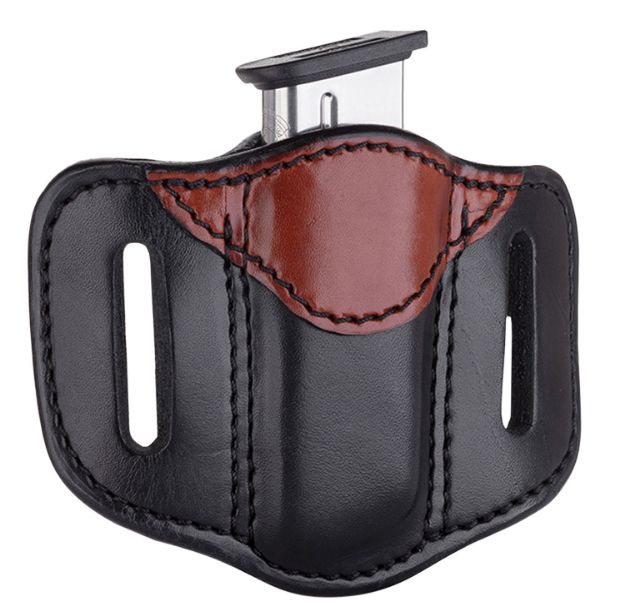 Picture of 1791 Gunleather Mag1.1 Single Mag Holster Brown/Black Leather Belt Slide Compatible W/ Single Stack Ambidextrous 