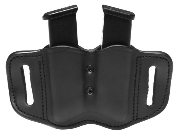 Picture of 1791 Gunleather Mag-F Double Mag Holster Stealth Black Leather Belt Slide Compatible W/ Double Stack Ambidextrous 