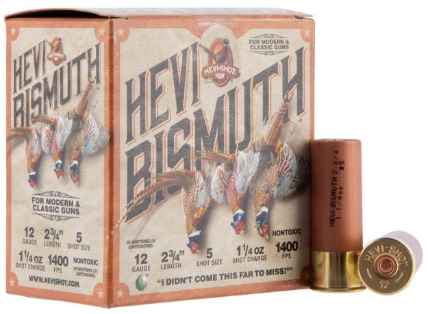 Picture of Hevi-Shot Hevi-Bismuth Upland 12 Gauge 2.75" 1 1/4 Oz 1400 Fps Bismuth 5 Shot 25 Bx/10 Cs 