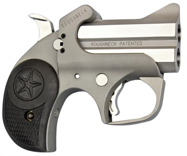 Picture of Bond Arms Roughneck 45 Acp 2Rd 2.50" Stainless Steel Double Barrel & Frame, Rebounding Hammer, Blade Front/Fixed Rear Sights, Black Rubber Grip, Manual Safety 