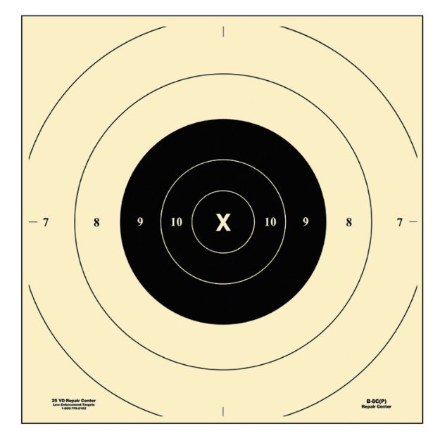 Picture of Action Target Competition Nra Time & Rapid Fire Repair Center Bullseye Paper Works With B-8 Targets 10.50" X 10.50" Black/White 100 Per Box 