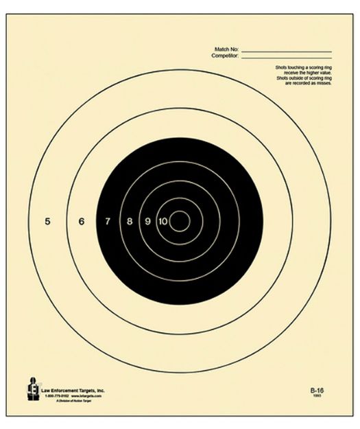 Picture of Action Target Competition Nra Slow Fire Bullseye Tagboard Hanging 25 Yds Handgun 10.50" X 12" Black/White 100 Per Box 
