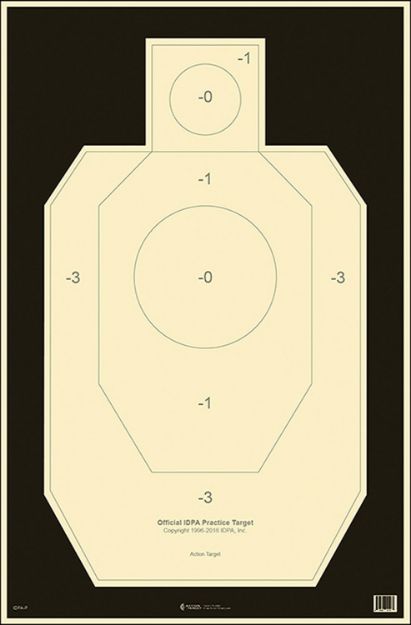 Picture of Action Target Competition Official Idpa Silhouette Tagboard Hanging 23" X 35" Black/White 100 Per Box 