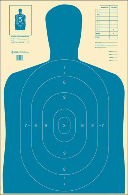 Picture of Action Target Qualification Economy Silhouette Paper Hanging 23" X 35" Blue/White 100 Per Box 