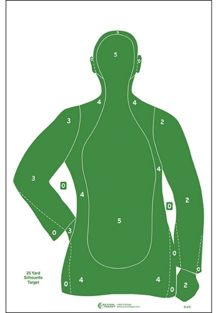 Picture of Action Target Qualification Silhouette Paper Hanging 23" X 35" Green 100 Per Box 