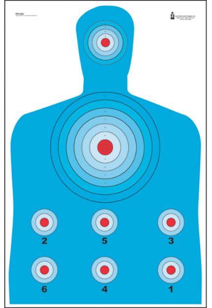 Picture of Action Target Qualification High Visibility Fluorescent Silhouette Paper 23" X 35" Blue/Red 100 Per Box 