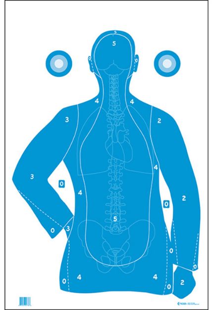 Picture of Action Target Qualification Silhouette/Vitals Paper Hanging 23" X 35" Blue/White 100 Per Box 