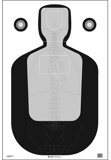 Picture of Action Target Qualification Silhouette/Vitals Paper Hanging 23" X 35" Black/Gray 100 Per Box 