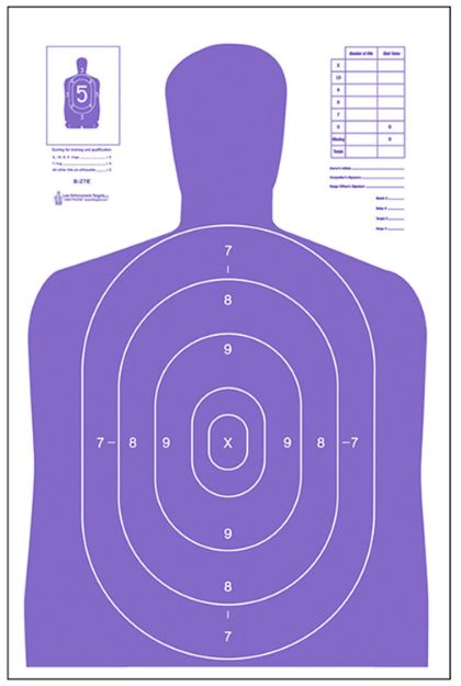 Picture of Action Target Qualification High Visibility Fluorescent Silhouette Paper 23" X 35" Fluorescent Purple/White 100 Per Box 