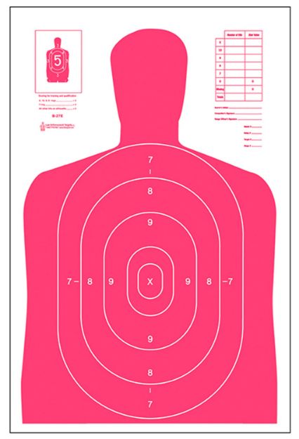 Picture of Action Target Qualification High Visibility Fluorescent Silhouette Paper 23" X 35" Red/White 100 Per Box 