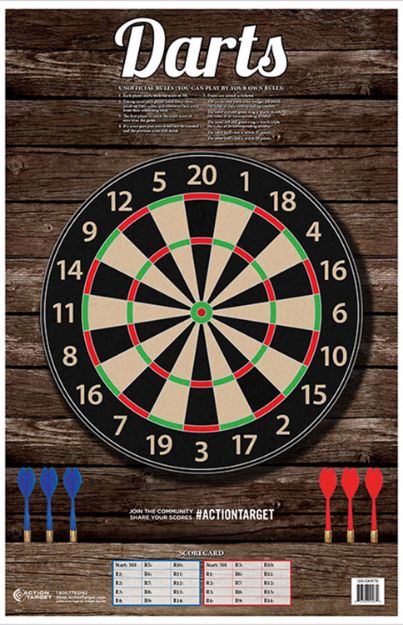 Picture of Action Target Entertainment Dart Board Paper Hanging 23" X 35" Multi-Color 100 Per Box 