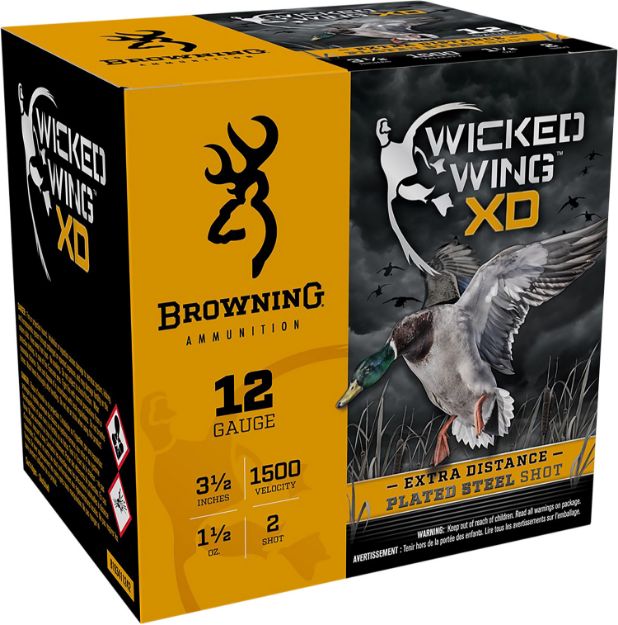 Picture of Browning Ammo Wicked Wing Xd Extra Distance 12 Gauge 3.5" 1 1/2 Oz 2 Shot 25 Bx/ 10 Cs 