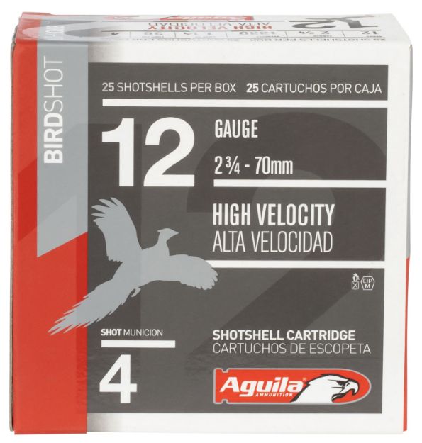 Picture of Aguila Birdshot High Velocity 12 Gauge 2.75" 1 1/4 Oz 4 Shot 25 Per Box/ 10 Cs 