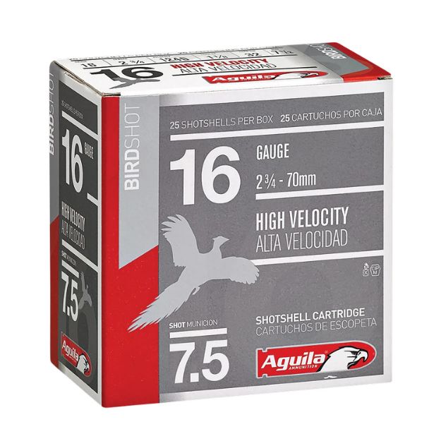 Picture of Aguila Birdshot High Velocity 16 Gauge 2.75" 1 1/8 Oz 7.5 Shot 25 Per Box/ 10 Cs 