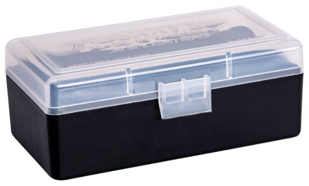 Picture of Berry's Ammo Box 38 Special 357 Mag Clear/Black Polypropylene 1.70" L X 0.40" 50Rd 