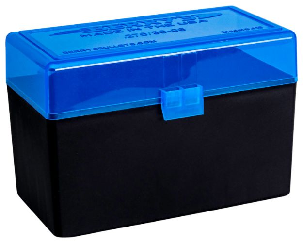 Picture of Berry's Ammo Box 308 Win 243 Win Blue/Black Polypropylene 2.98" L X 0.51" 50Rd 