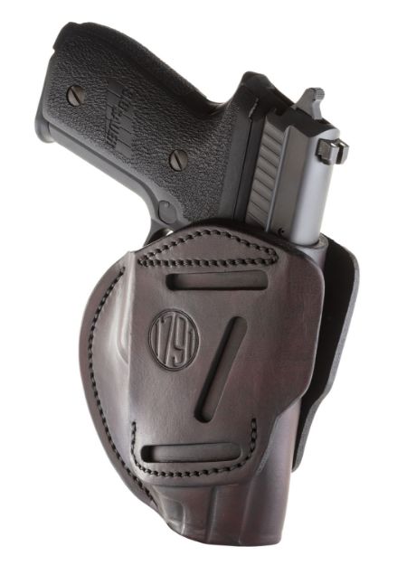 Picture of 1791 Gunleather 3-Way Iwb/Owb Size 05 Signature Brown Leather Belt Loop Compatible W/ Glock 17 Compatible W/ Springfield Xd Compatible W/ S&W M&P Compatible W/ Hk Vp9 Ambidextrous Hand 