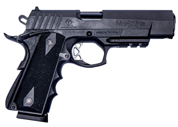 Picture of Ati Fxh-45 Moxie 45 Acp Caliber With 5.40" Barrel, 8+1 Capacity, Black Finish With Picatinny Rail Frame, Parkerized Finish 4140 Steel Slide & Finger Grooved Polymer Grip 