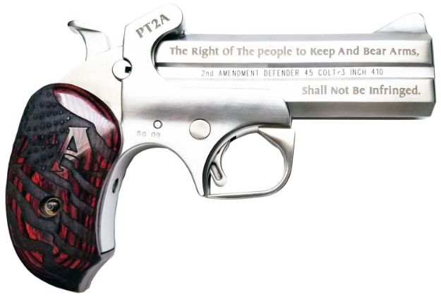 Picture of Bond Arms Protect The 2Nd Amendment 38 Special,357 Mag 4.25" 2 Round Stainless Steel Rosewood Grip 