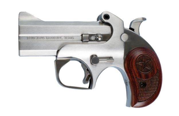 Picture of Bond Arms Century 2000 38 Special/357 Mag 2Rd 3.50" Stainless Steel Double Barrel & Frame, Auto Extractor & Rebounding Hammer, Blade Front/Fixed Rear Sights, Rosewood Grip, Manual Safety 
