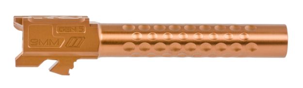 Picture of Zev Optimized Match Replacement Barrel 9Mm Luger 4.49" Bronze Pvd Finish 416R Stainless Steel Material With Dimples For Glock 17 Gen5 