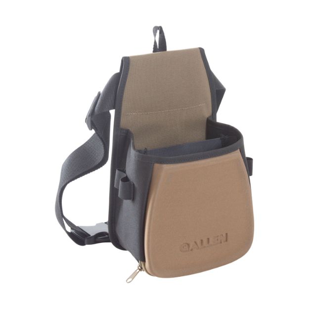 Picture of Allen Eliminator Basic Double Compartment Shooting Bag Black With Tan Accents, Elastic Loops, Side Pockets & Molded Components 7" X 4.75" X 12" Exterior Dimensions 