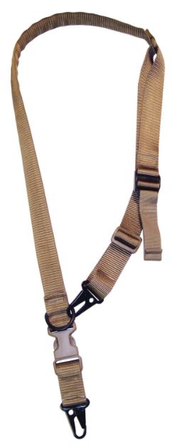 Picture of Tacshield Warrior 2-In-1 Sling Made Of Coyote Webbing With Hk Snap Hook & Padded Fast Adjust Design For Rifle/Shotgun 