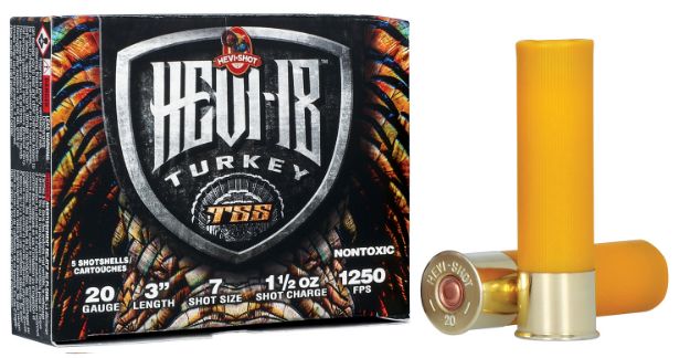 Picture of Hevi-Shot Hevi-18 Turkey Tss 20 Gauge 3" 1 1/2 Oz 1250 Fps Tungsten 7 Shot 5 Bx/10 Cs 