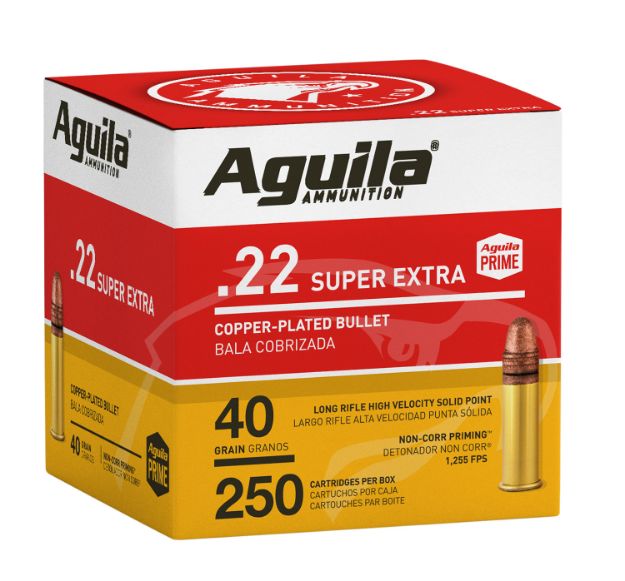 Picture of Aguila Super Extra Rimfire 22 Lr 40 Gr Copper-Plated Solid Point 250 Per Box/ 8 Cs 
